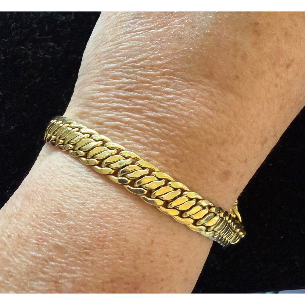14k Gold Flat Cuban Link 7" Bracelet 10.75 grams